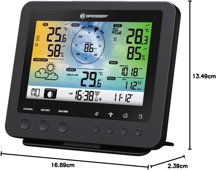 Bresser zusätzliche Basisstation für 7002580 Wetter Center, Schwarz