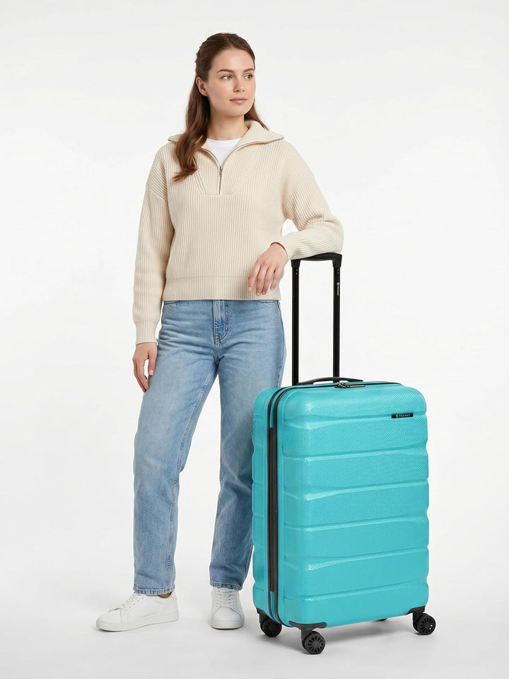 Franky Check-in Koffer für Damen und Herren | mittelgrosser Trolley 44,5 x 28 x 66 cm aus hochwertig