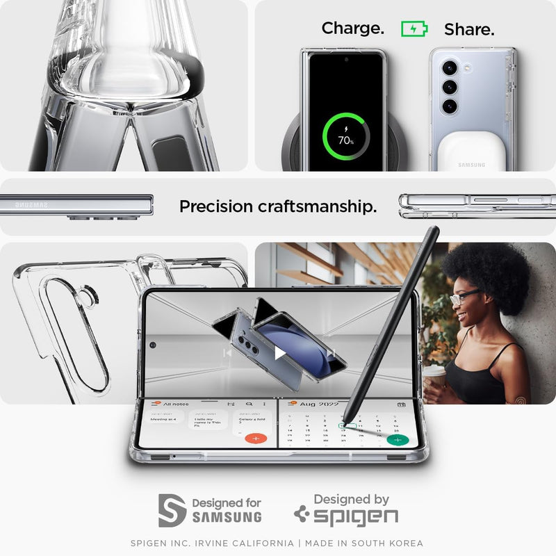 Spigen Thin Fit Pro Hülle Kompatibel mit Samsung Galaxy Z Fold 5 -Crystal Clear, Crystal Clear