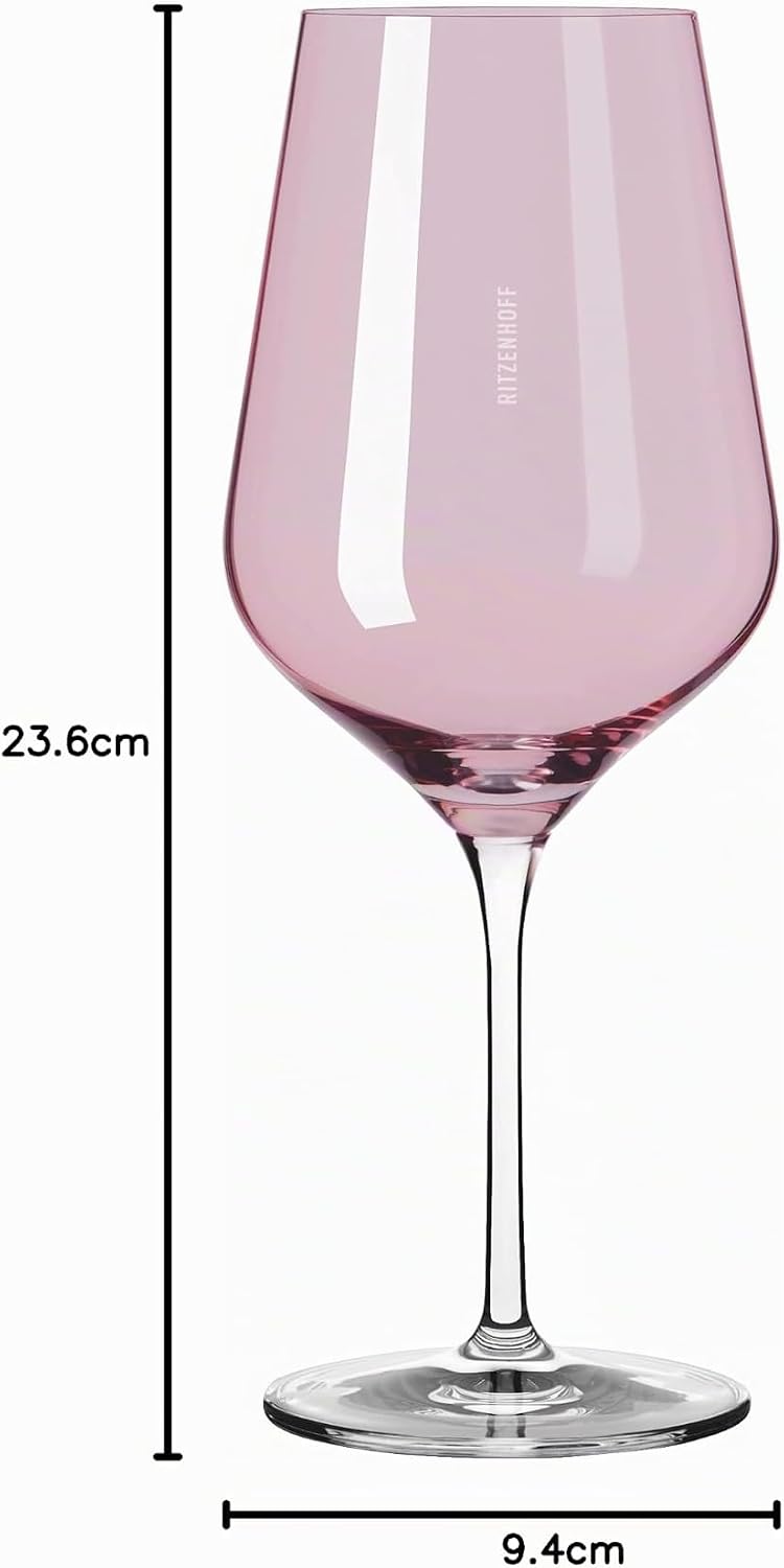 Ritzenhoff 3631003 Rotweinglas 500 ml – Serie Fjordlicht Nr. 3 – 2 Stück mit Farbverlauf Berry – Mad
