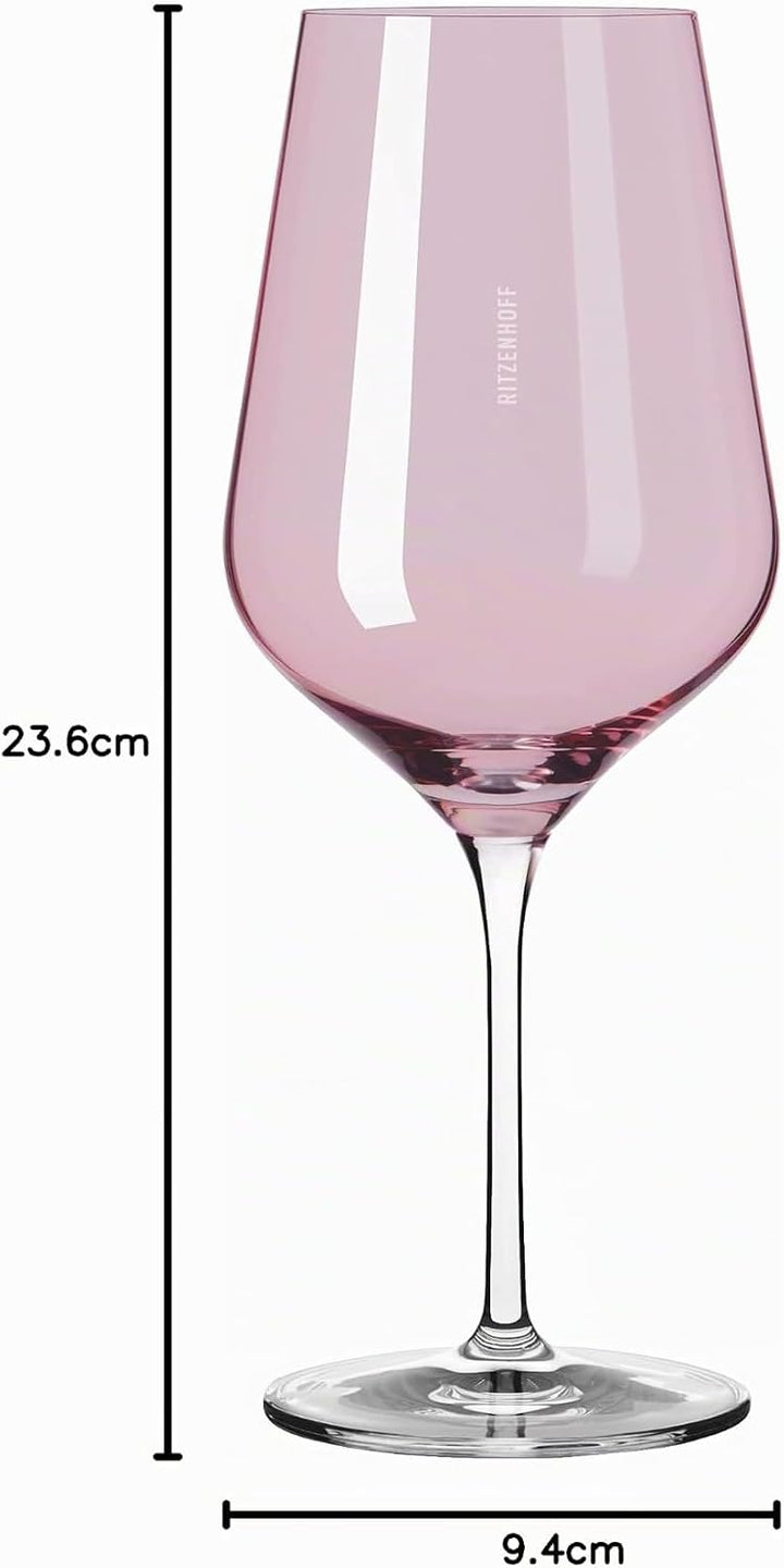 Ritzenhoff 3631003 Rotweinglas 500 ml – Serie Fjordlicht Nr. 3 – 2 Stück mit Farbverlauf Berry – Mad