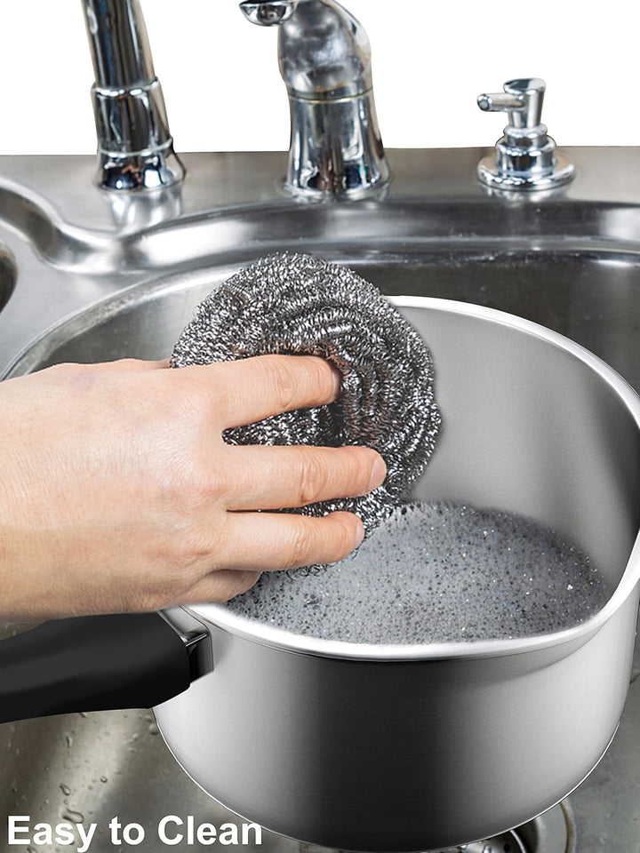 VENTION Edelstahl Stielkasserolle Induktion, Kochtopf Klein mit Deckel 18 cm, 2 Liter Stieltopf mit