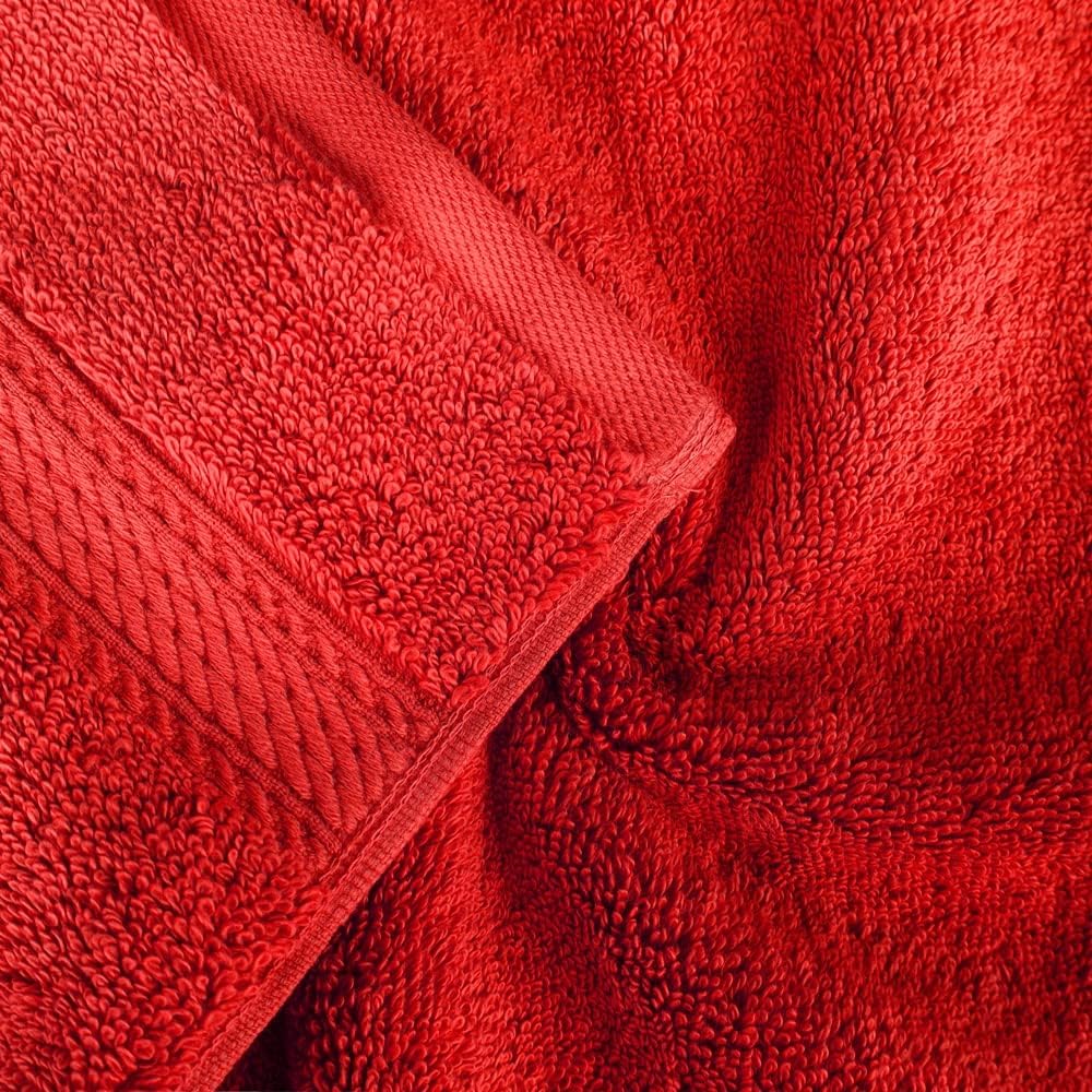 Superior Handtuch-Set, ägyptische Baumwolle, 33 x 33 cm, Rot, 6-teilig 6PC Face Rot/Ausflug, Einfarb