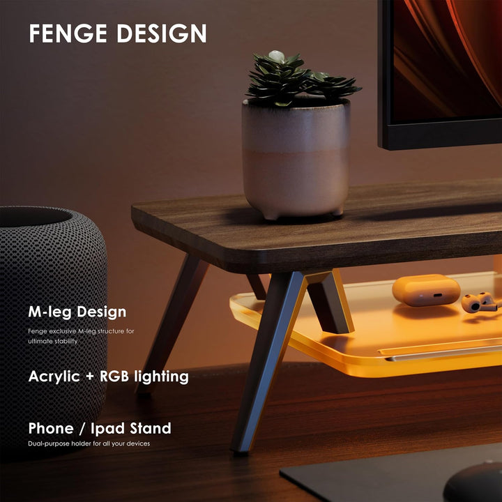 Fenge Monitorständer Riser mit Acrylablage und App-Steuerung LED Lights 108cm Grosser Computerstände