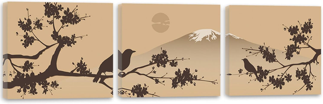 Feeby. Leinwandbild, Bilder, Wand Bild - 3 Teile - Panoramabild, Wandbilder, Kunstdruck 120x40 cm, B