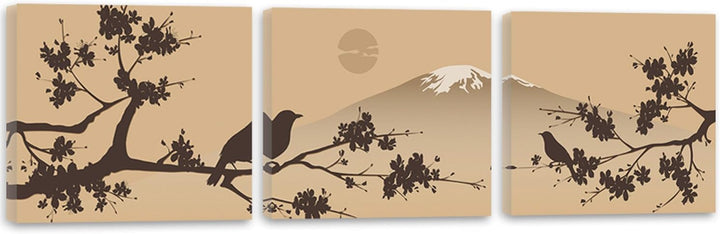 Feeby. Leinwandbild, Bilder, Wand Bild - 3 Teile - Panoramabild, Wandbilder, Kunstdruck 120x40 cm, B