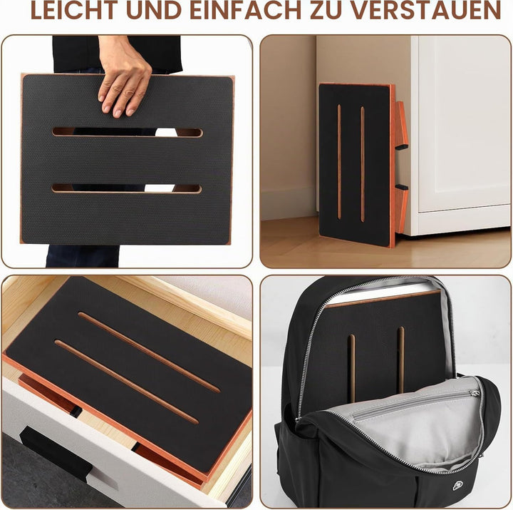 Klappbarer Tritthocker aus HolzTritthocker für Erwachsene und Senioren mit Rutschfester Gummiauflage