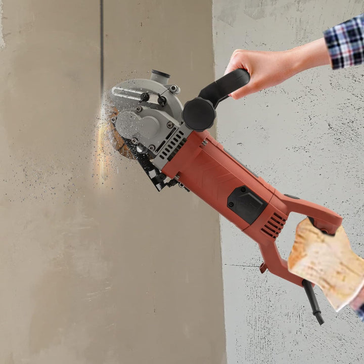 4800W Mauernutfräse Elektrische Schlitzfräse Mauerfrase mit Leckage-Schutz 6200 U/min Wandfräse Maue