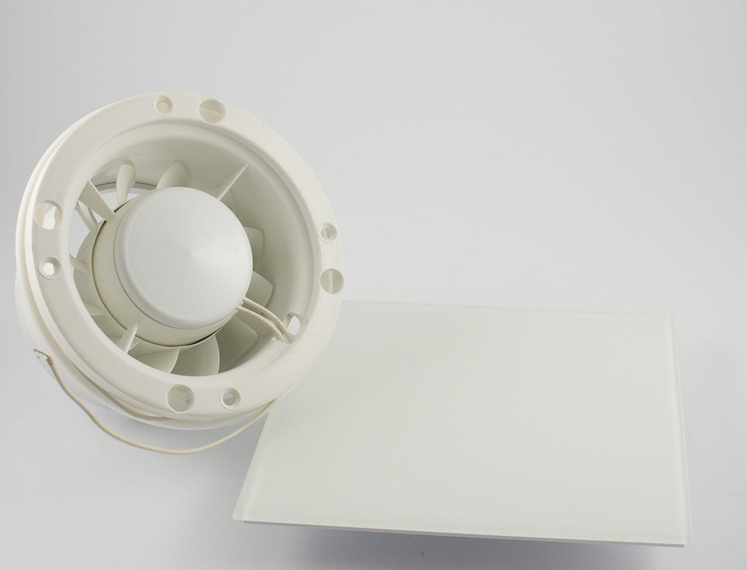 Ventilator Lüfter Badlüfter Mit integrierte Rückschlagklappe Glasfront stark 105 m³/h sehr leise 39