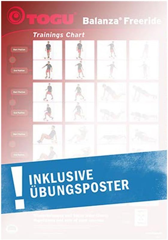 Togu Unisex – Erwachsene Balancegerät Balanza Freeride holzfarben, rot, 100 x 30 x 14 cm