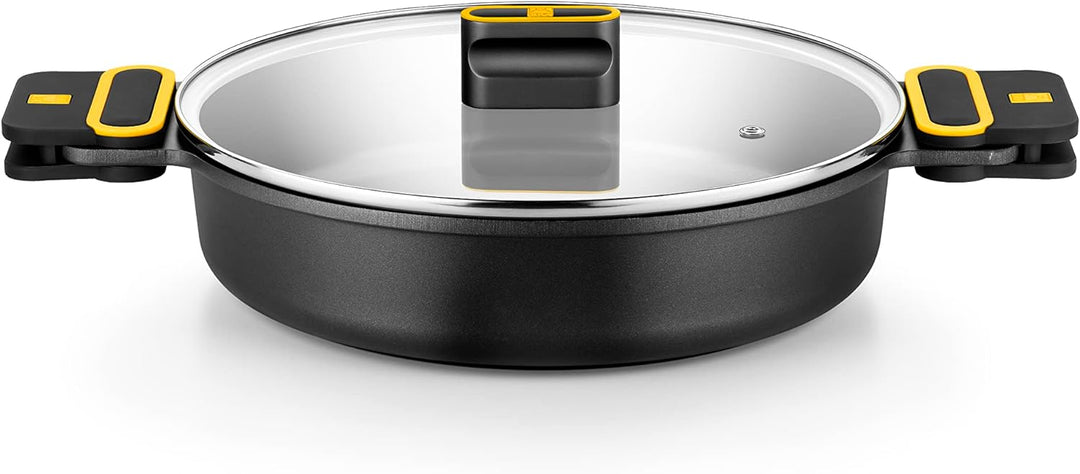 Bra Daily Pro - Tiefer Schmortopf, 28 cm, geschmiedetes Aluminium, Anti-Haft-Beschichtung ohne PFOA,