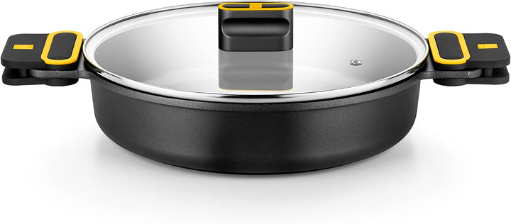 Bra Daily Pro - Tiefer Schmortopf, 28 cm, geschmiedetes Aluminium, Anti-Haft-Beschichtung ohne PFOA,
