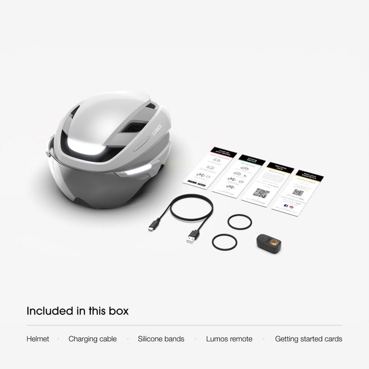 Lumos Ultra E-Bike Smart Helmet | NTA 8667 Certified | Front & Rear LED Lights | Retractable Face Sh