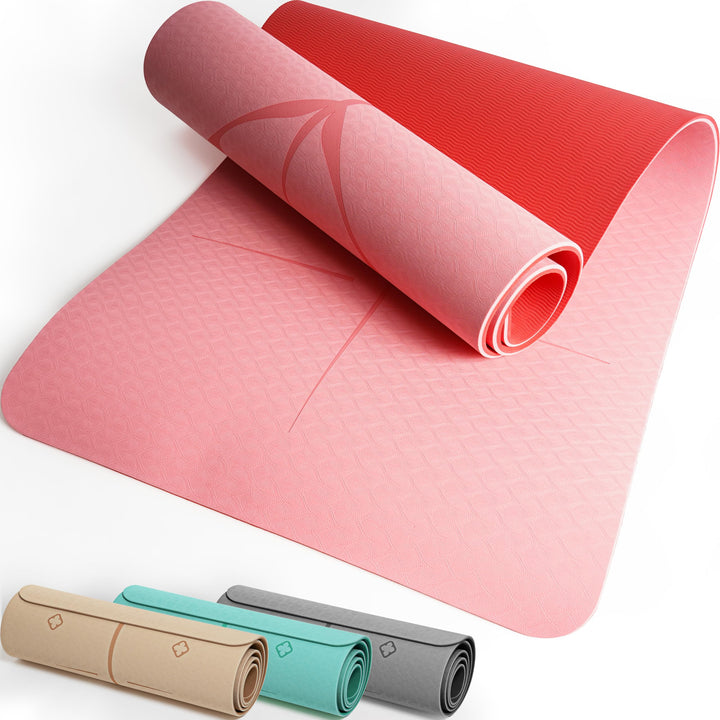 Yoga Matte – Rutschfeste Sportmatte in Deutschland entwickelt – 2 Komfort-Dicken – Formstabile Yogam