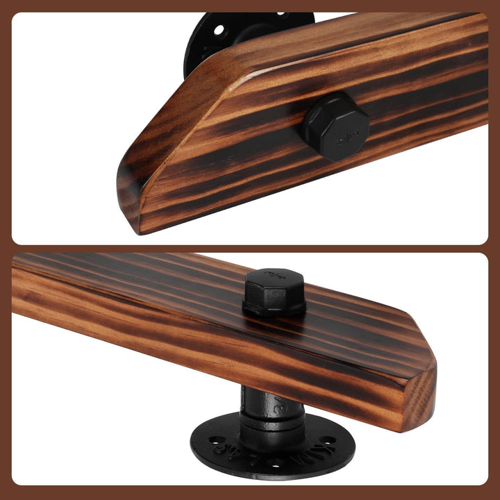 Ikodm Kiefernholz Handlauf Treppengeländer 80cm Geländer für Treppe Treppe Wandhandlauf Wand Treppe