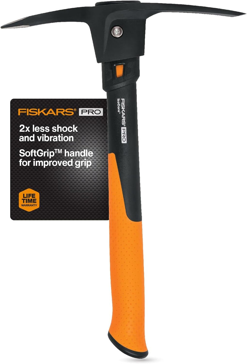 Fiskars 751220-1001 Pro IsoCore Hacke/Spitzhacke, 0,7 kg, Orange/Schwarz 1.5 lb, 1.5 lb