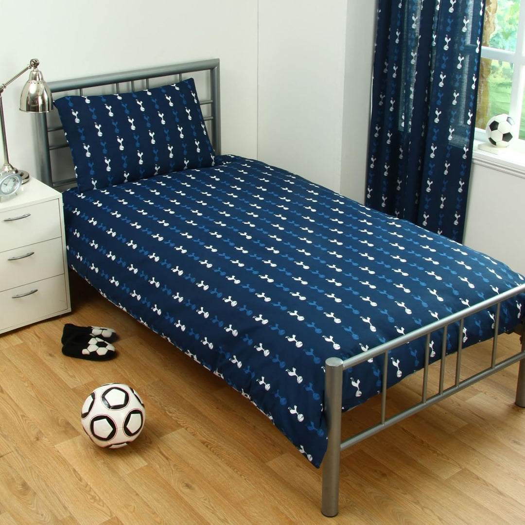 Tottenham Hotspur FC Pulse Bettwäsche-Set für Einzelbett, wendbar, Bettbezug und Kissenbezug Einzelb