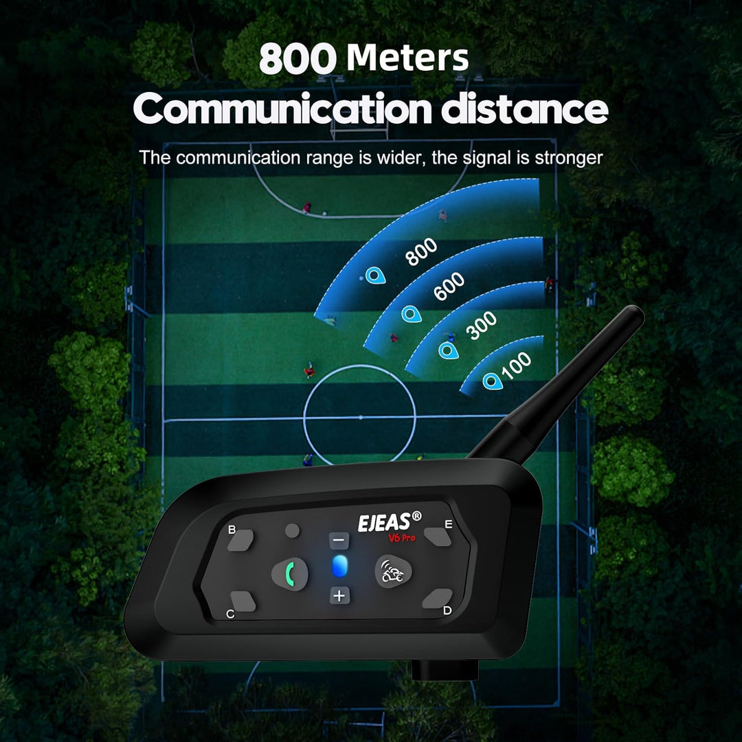 V6C Fusball Schiedsrichter Headset Intercom, Bluetooth Kommunikationssystem für 2 bis zu 6 Personen