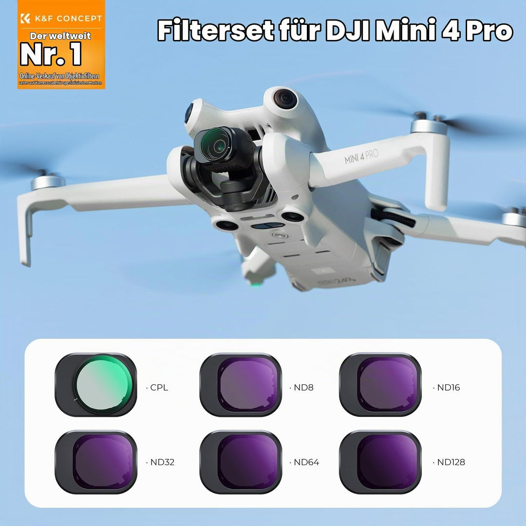 K&amp;F Concept Mini 4 Pro ND Filterset,Polfilter,6 Stück CPL, ND8, ND16, ND32, ND64, ND128 Filter Kompa