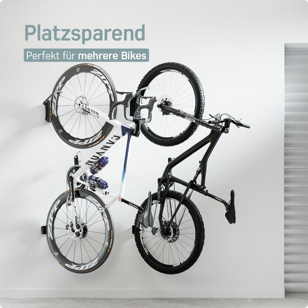 Borgen Fahrrad Wandhalterung Schwenkbar bis 35kg - Platzsparende Fahrradhalterung Wand Vertikal - In