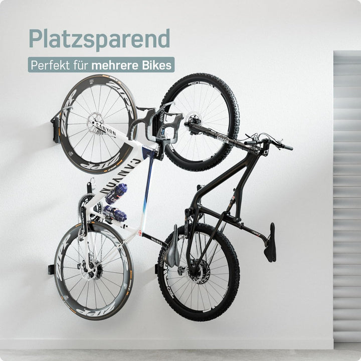 Borgen Fahrrad Wandhalterung Schwenkbar bis 35kg - Platzsparende Fahrradhalterung Wand Vertikal - In