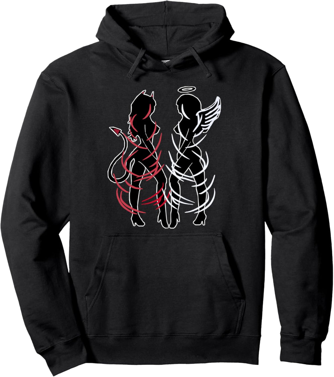 Sexy Frauen Illustration Teufel und Engel Mädchen Pullover Hoodie