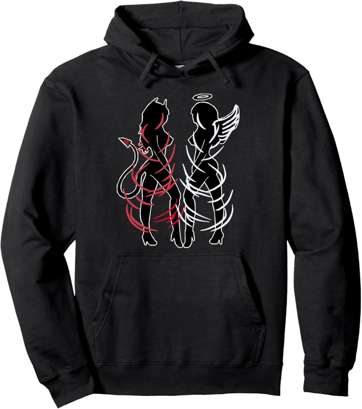 Sexy Frauen Illustration Teufel und Engel Mädchen Pullover Hoodie
