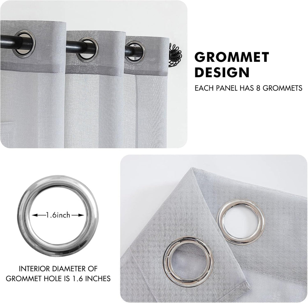 MIULEE Sheer Voile Vorhang Weihnachtsdeko mit Ösen Transparente Optik Gardine Ösenvorhang Ösenschal