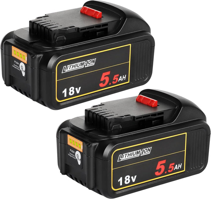 Powarobor DCB184 18V 5,5Ah Li-Ion Ersatz Akku kompatibel mit Dewalt 18Volt Akkus Maschinen mit LED L