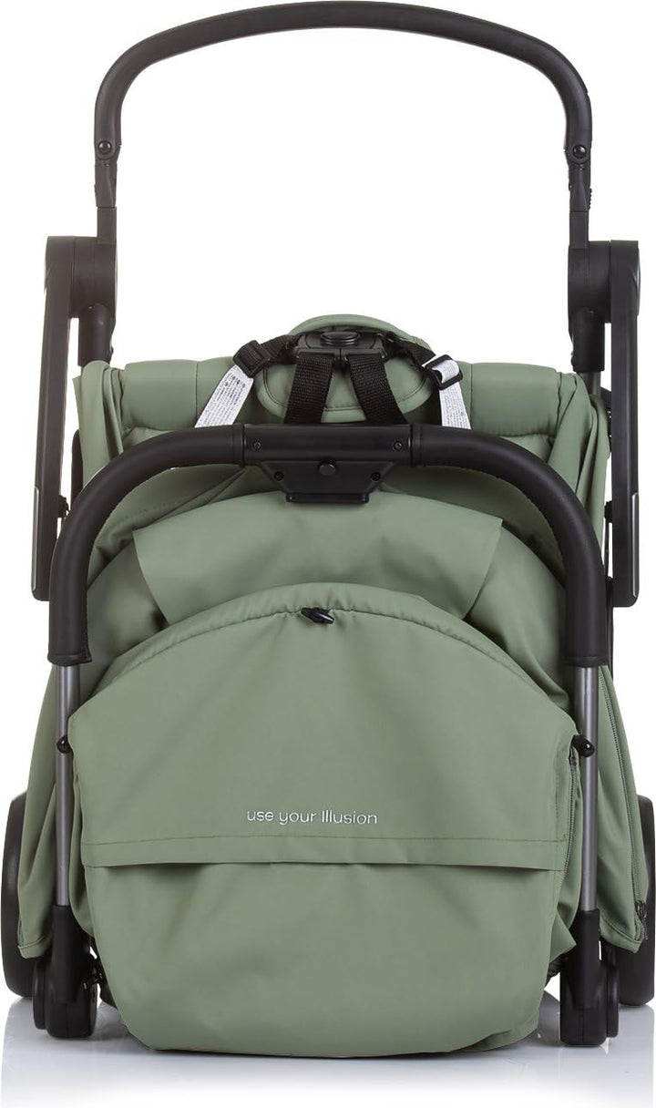 Chipolino Kinderwagen Illusion klappbar, verstellbare Fussstütze, Federung, Korb grün, grün