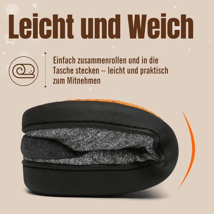 Mishansha Herren Damen Warme Hausschuhe Winter Memory Foam Plüsch Pantoffeln Rutschfest Slipper,Gr.3