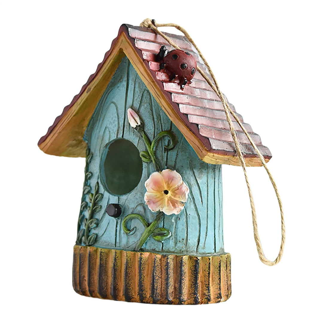 Ausserhalb von Vogelhäusern, Vogelhaus für Baum,Harz handgeschnitztes Vogelhaus - Bunte Nistkiste, G