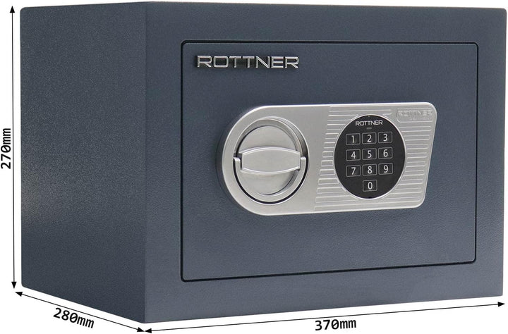 Rottner 4848 Wertschutzschrank EN-0 Samoa 26, Elektronikschloss, Anthrazit, BxH 370x270 mm, Befestig