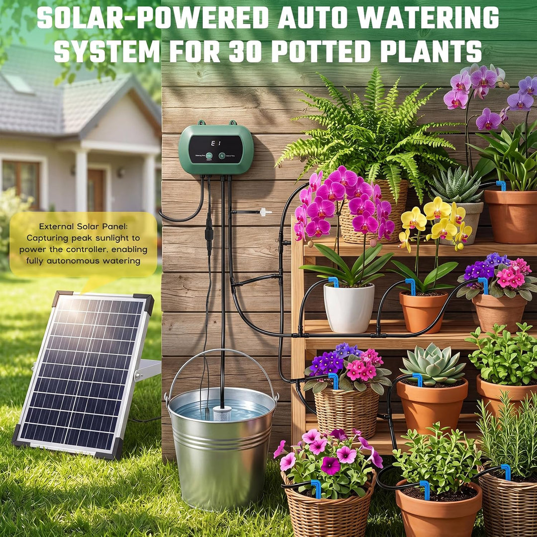 Anpress Solar Bewässerungssystem Automatische Set, Bewässerungssystem Garten, DIY Automatisches Gart