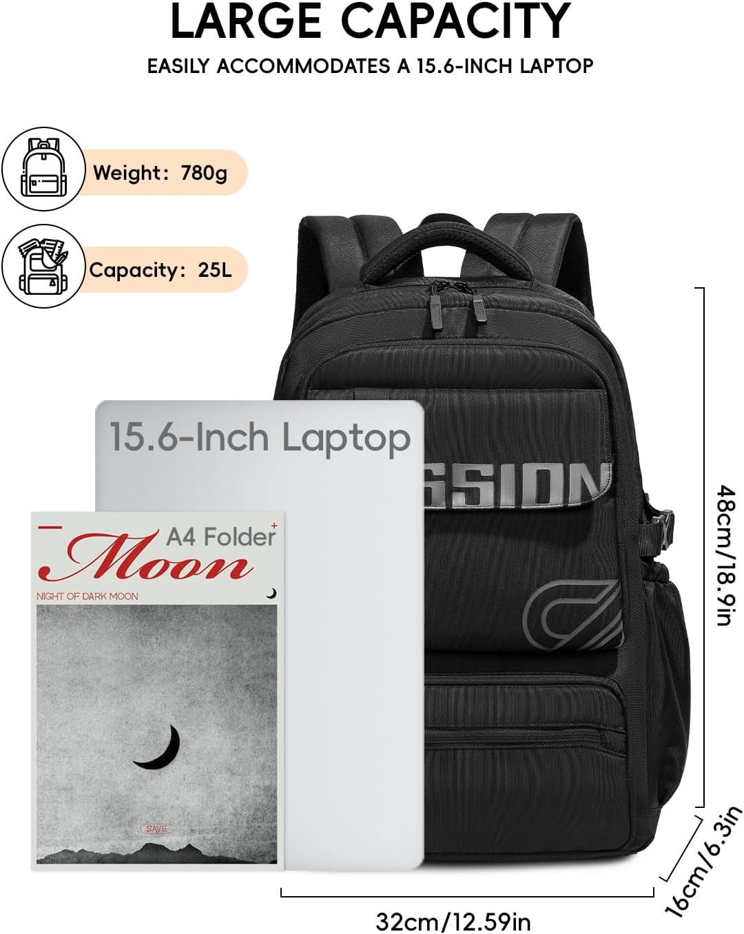 Amythe Schulrucksack Jungen Teenager 10-18 Jahre, Gross Rucksack Junior mit Laptopfach für Oberstufe