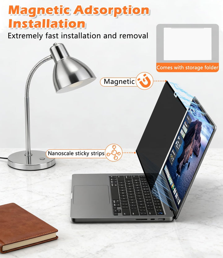 imluckies Magnetischer Blickschutzfilter für MacBook Air 13.6 & 13 Zoll (2022–2026, M2/M3/M4/M5) – A