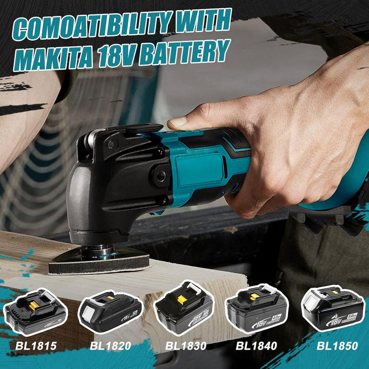 Akku Multifunktionswerkzeug für Makita Akku 18V Li-Ion, 500W Bürstenlos Motor Oszillationswerkzeug S