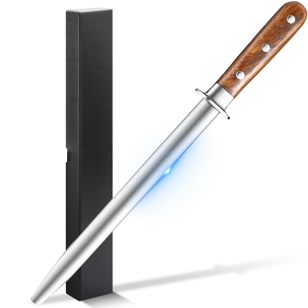 13,7 Zoll Messer Schleifstange, Messer Schleifstange Kohlenstoff Handschärfer Birne Holzgriff & Meta