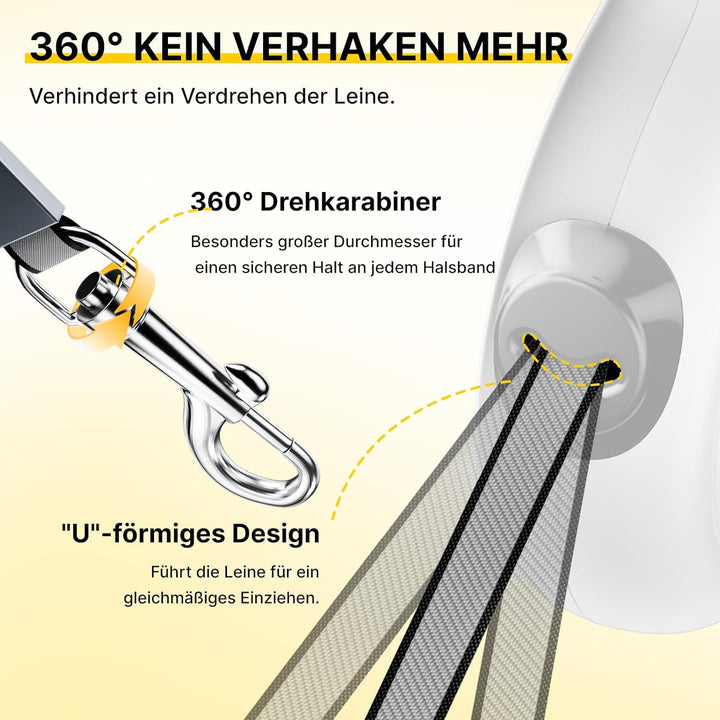 Hundeleine 5m,Rollleine Active Brake Schwere Leine für Mittlere und grosse Hunde Geeignet für Hunde