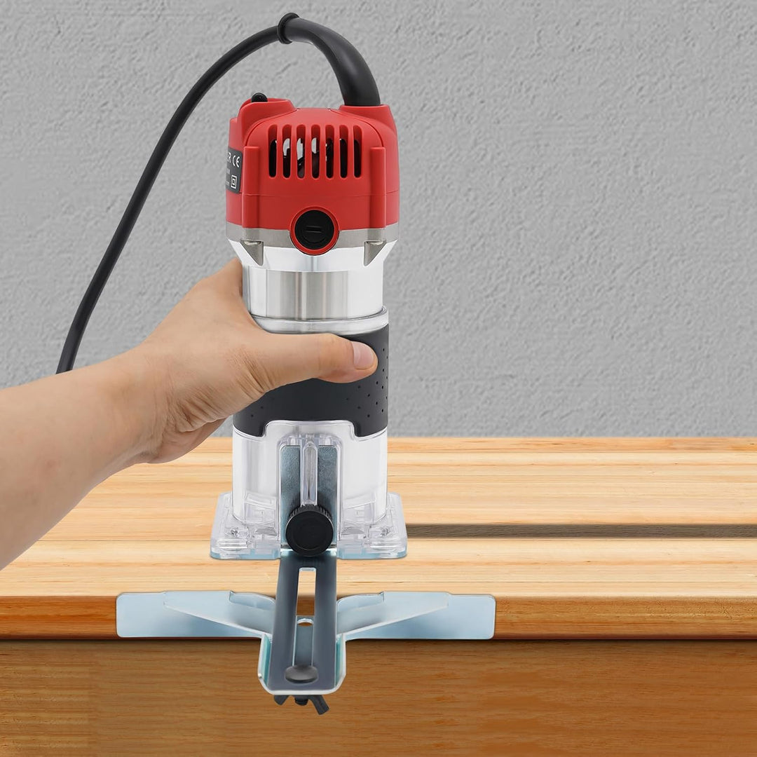 Elektrische OberfräSe, 800w EinhandfräSe Trimmer,HandfräSe Mit Transparenter GrundkantenfüHrung FüR