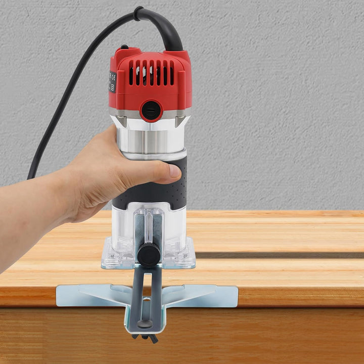 Elektrische OberfräSe, 800w EinhandfräSe Trimmer,HandfräSe Mit Transparenter GrundkantenfüHrung FüR