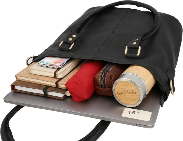 Gusti Shopper Leder - Therese Handtasche Damen Umhängetasche Vintage mit Reissverschluss Shopper Led