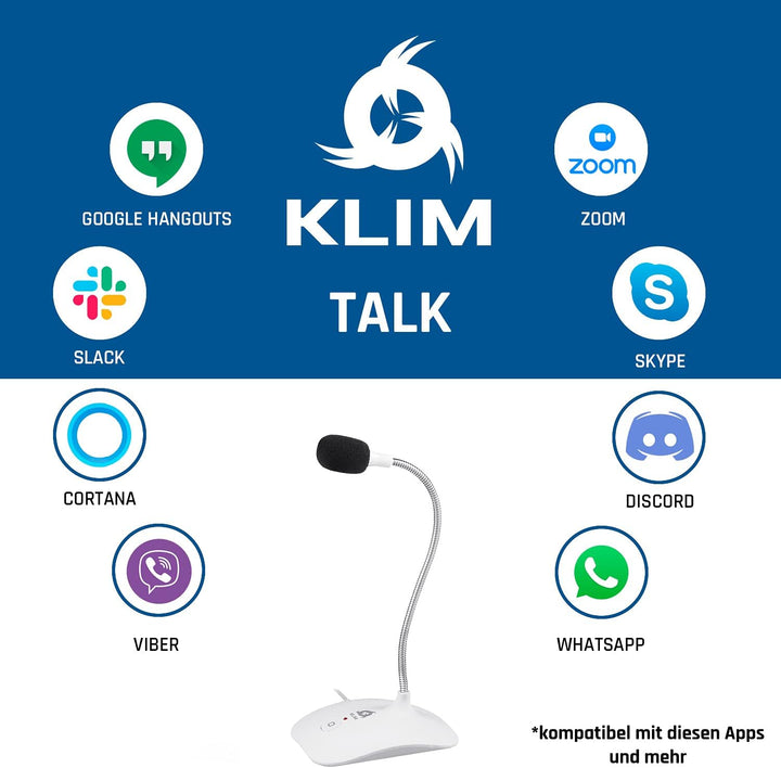 KLIM Talk USB - Standmikrofon PC und Mac - Kompatibel mit jedem Computer - Professionelles USB Mikro