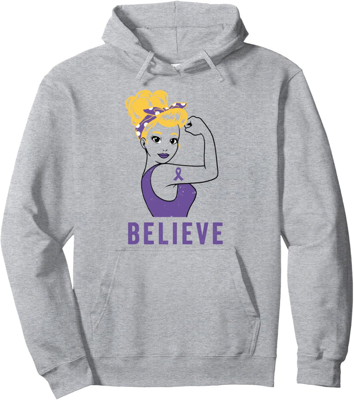 Glauben Sie Bauchspeicheldrüsenkrebs Bewusstsein lila Schlei Pullover Hoodie