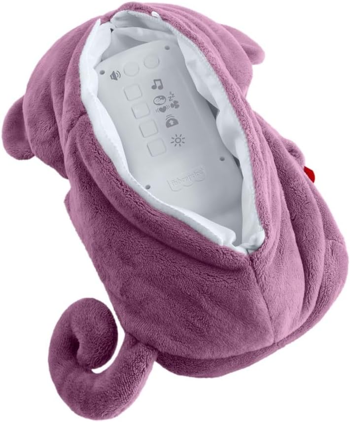 Fisher-Price Baby-Spielzeug Lila Schlummer-Affe, tragbare Plüsch-Spieluhr mit Atembewegungen und Lic
