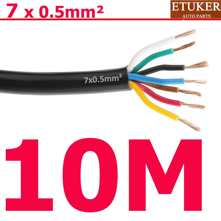 20AWG 7×0.5mm² Elektrischer Draht Kabel 7 adrig 10M Kupferkabel Fahrzeugkabel 7 polig Verlängerungsk