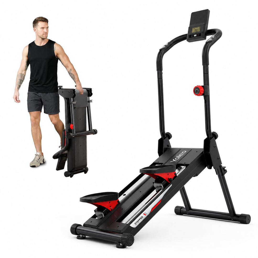 YOLEO Magnetischer Stair Stepper für Zuhause, 16 Widerstandsstufen, klappbar, leise, 71 cm Schrittlä