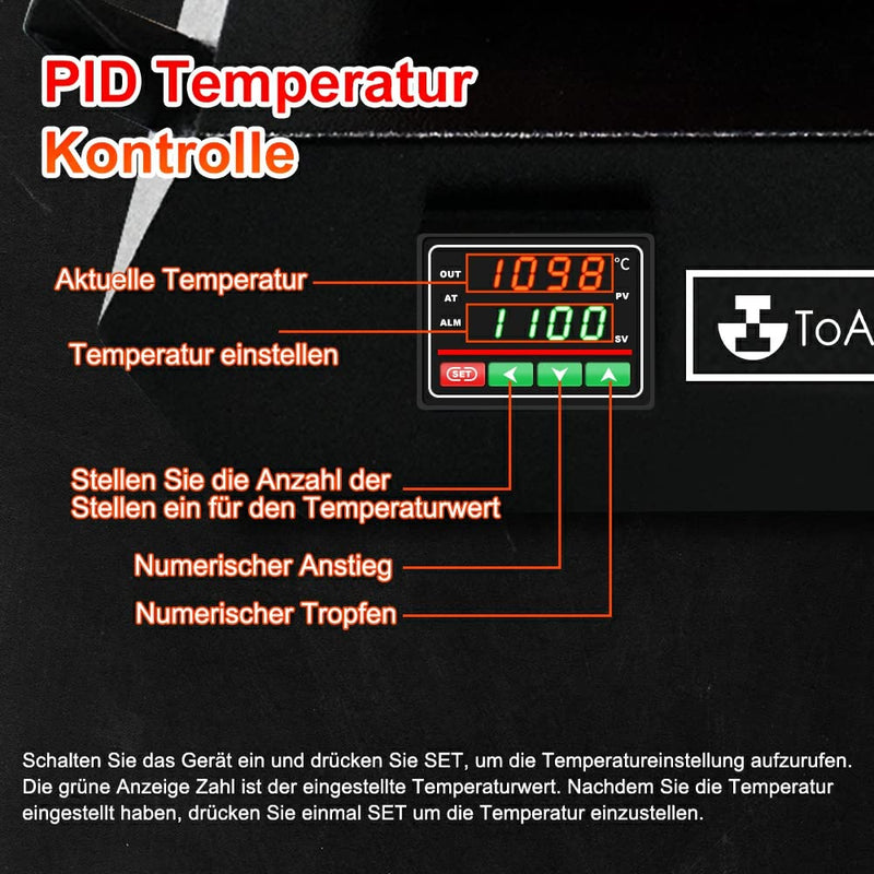 FASTTOBUY 3kg Digitale Schmelzofen 1100°C /2012°F, Automatischer Schmelzofen für Metall, Elektrische