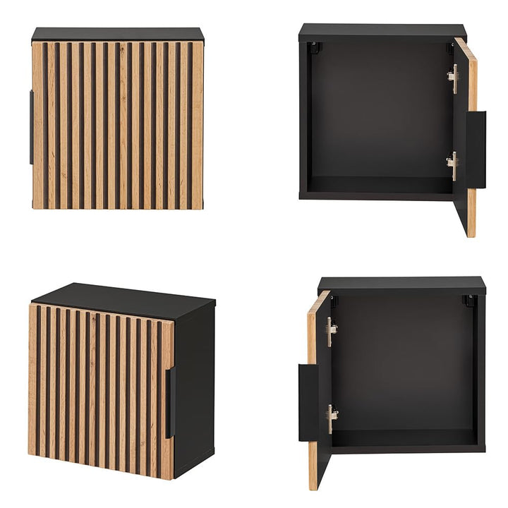 Lomadox Badezimmer Hängeschrank 35x35 cm Wandschrank Badschrank 1 Tür quadratisch Würfel anthrazit m