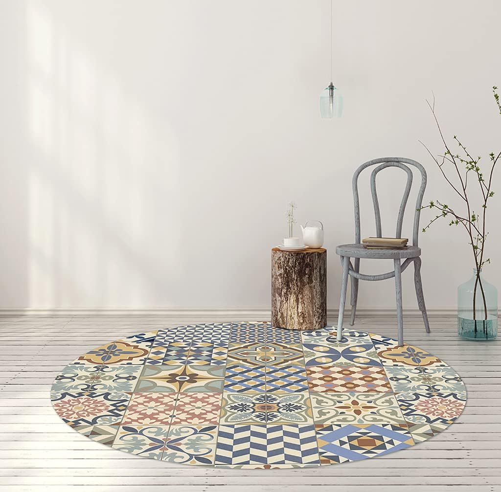 Vilber, Toledo Vinyl-Teppich, rund, Farbe 01, Durchmesser 97 cm
